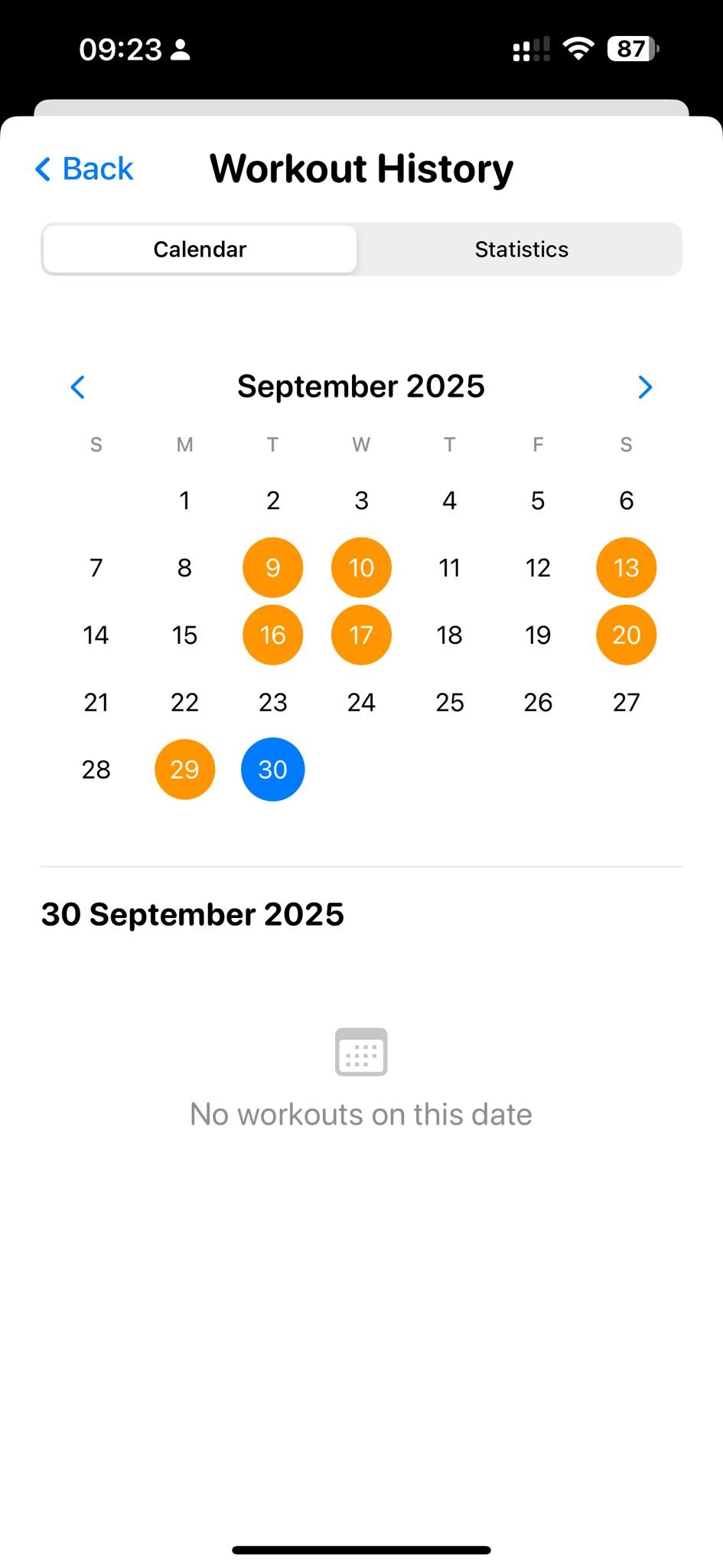 Workout History
